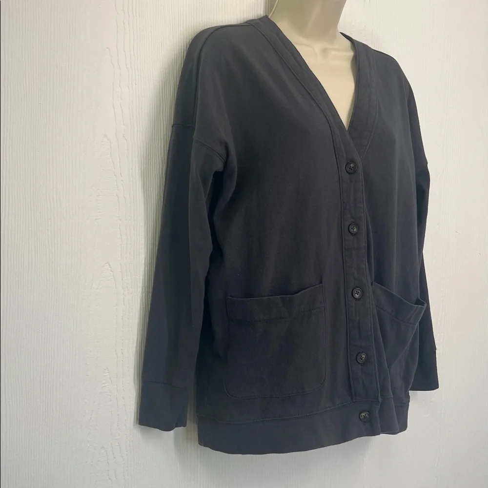 Madewell - Gun Metal Button Down 2 Pocket Lightweight Long Sleeve Cardigan SZ XS